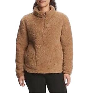 Gap Brown Teddy Half-Zip Jacket Size XS